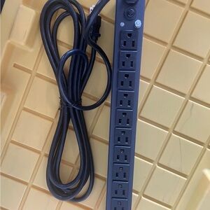 Black Power Strip with Surge Protection